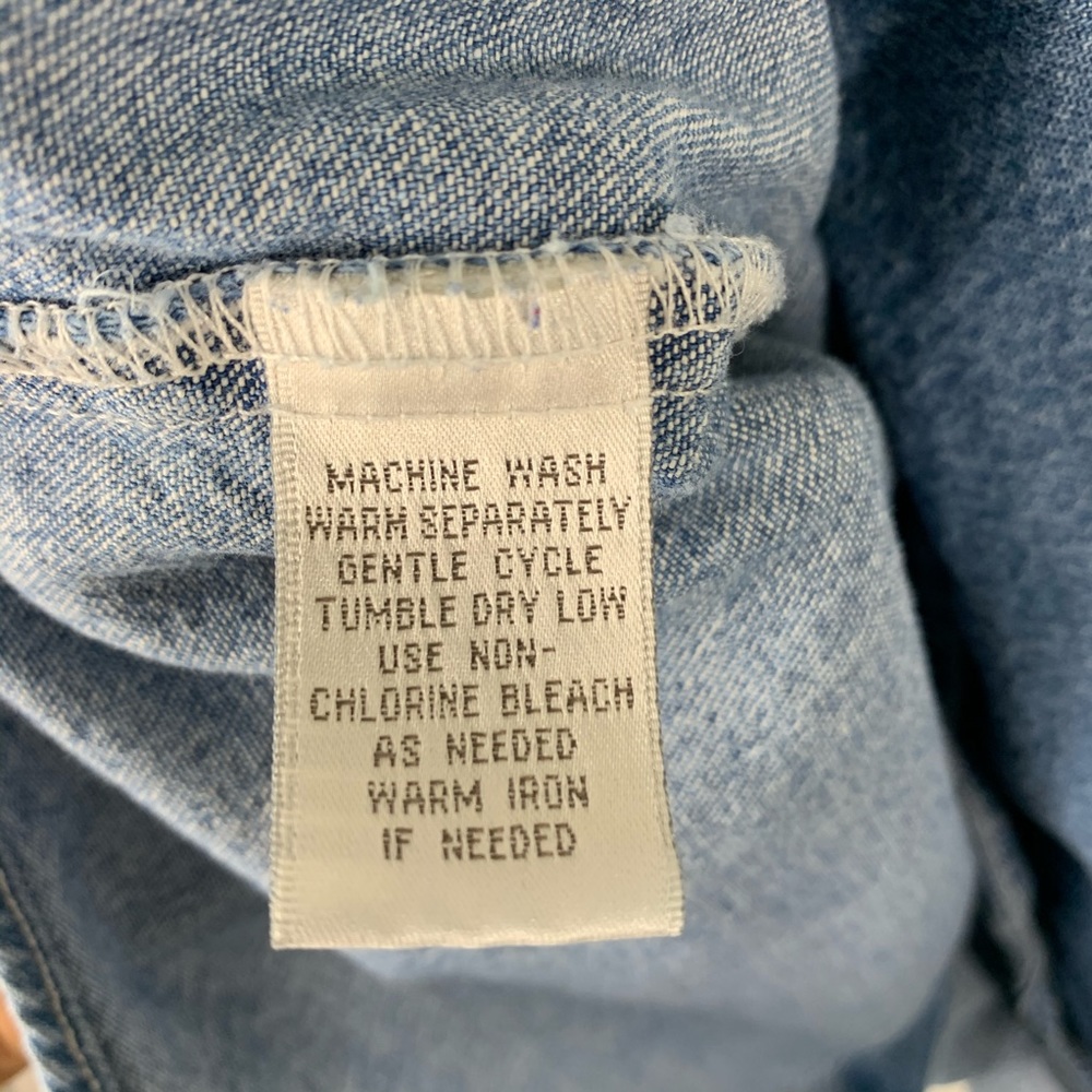 Vintage School Teacher Denim Button Up Shirt Small - Picture 6 of 11